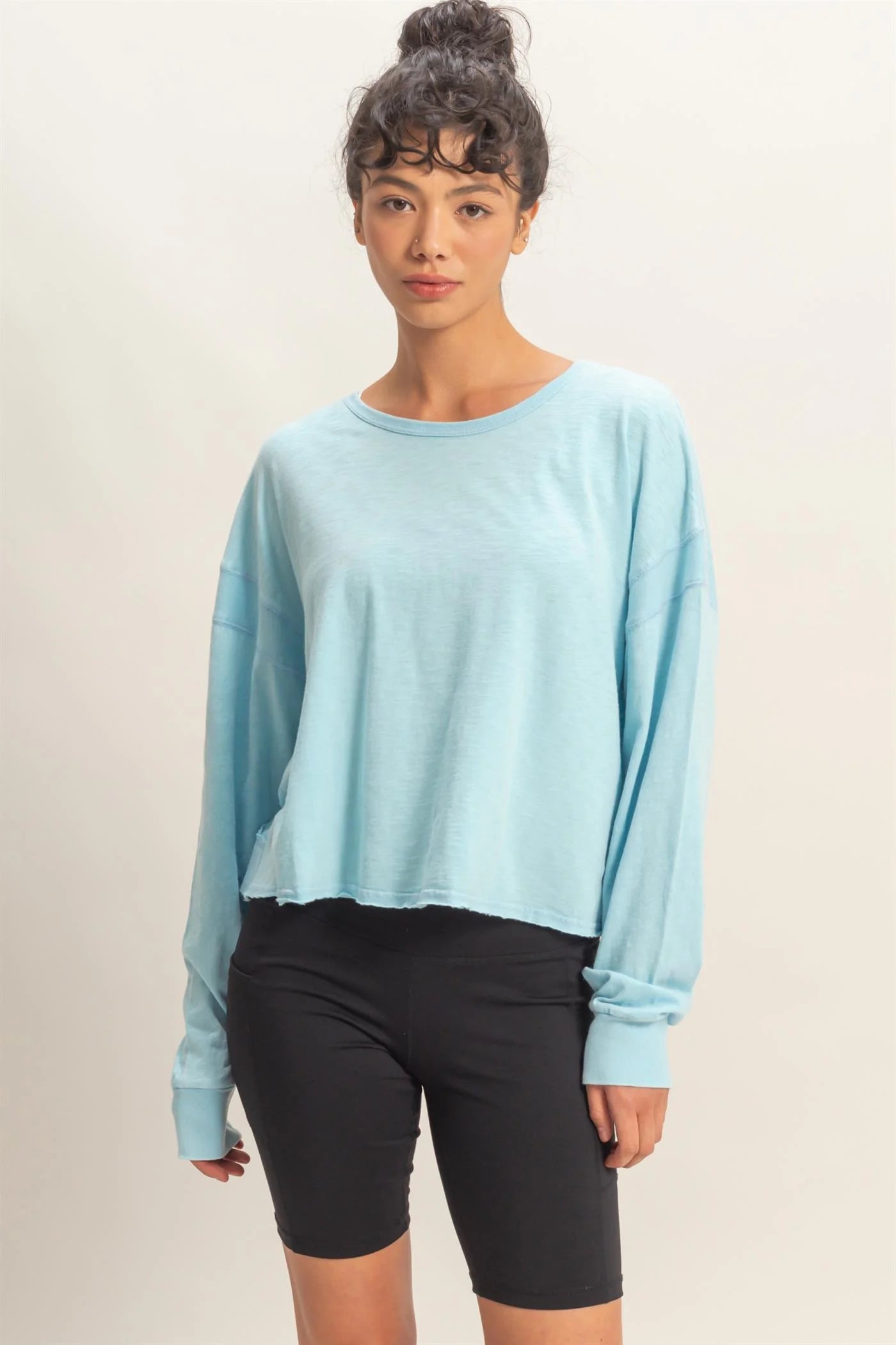 OL Long Sleeve Open Back Top