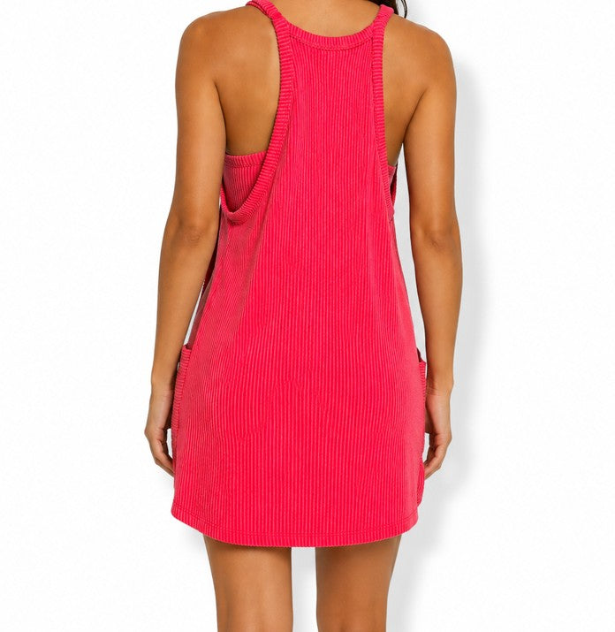 OL Ribbed Mini Romper Dress