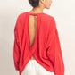OL Long Sleeve Open Back Top