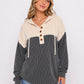 Ribbed Button Hoodie