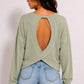 OL Long Sleeve Lightweight Open Back Top