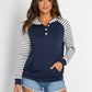 Stripe Button Hoodie
