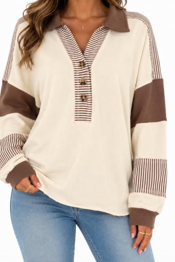 Color Block Oversize Knit Top