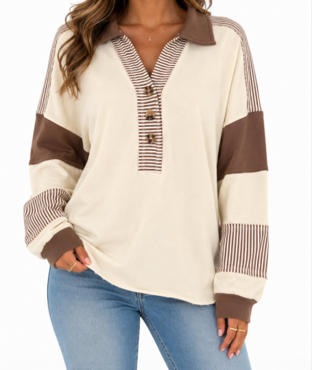 OL Color Block Oversize Knit Top