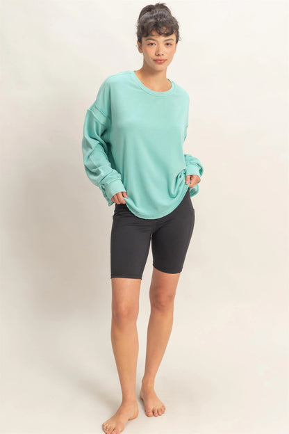 OL Long Sleeve Open Back Top