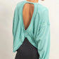 OL Long Sleeve Open Back Top