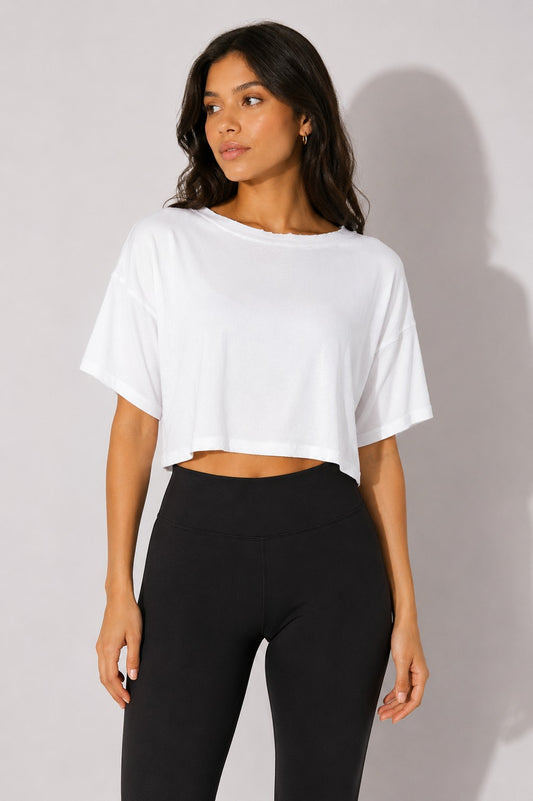 Ribbed Crop Box T-Shirt