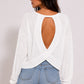OL Long Sleeve Lightweight Open Back Top