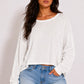 OL Long Sleeve Lightweight Open Back Top